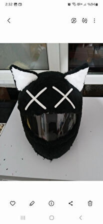 Siyah Kedi Kask Kılıfı