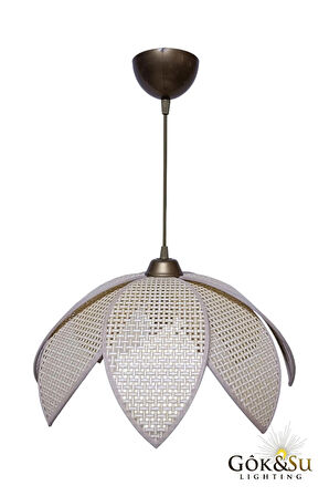 Rattan Desenli Lotus Tasarım Sarkıt Avize