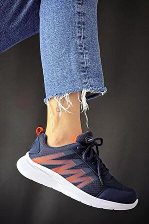 Bağcıklı Rahat Lacivert Yazlık Kadın Spor Ayakkabı - Rich003