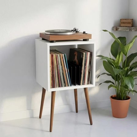 RetroSpinHouse Riva Pikap Sehpası Atlantik Çam LP Saklama Ünitesi 80x44x44 cm
