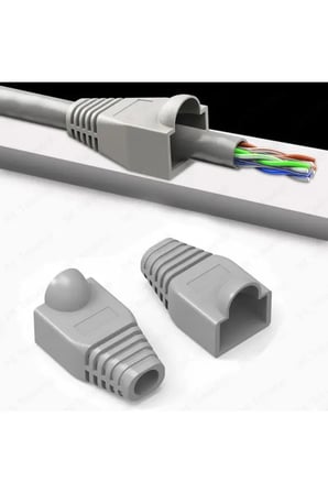 30 Adet Yeni Nesil Rj45 8P8C - 30 Adet Gri Cover Set RJ45 2in1 Cover Jak Set