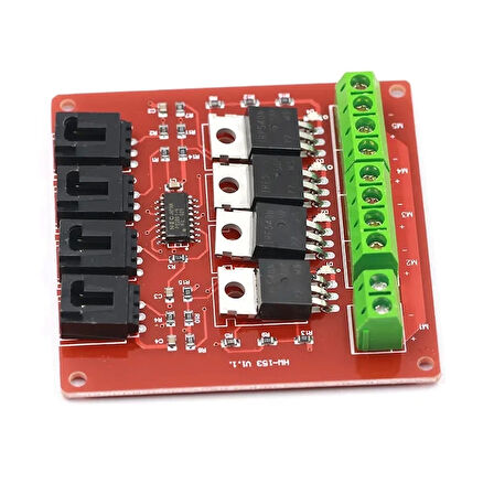 4 Kanal Mosfet Sürücü Modül Pwm Hız Kontrol Motor Selenoid Valf Anahtar Led Lamba Dimmer