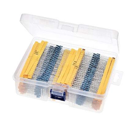 Direnç Seti 1/4W Metal Film %1 20'Şerli 2600 Adet 130 Çeşit Şeffaf Çantada