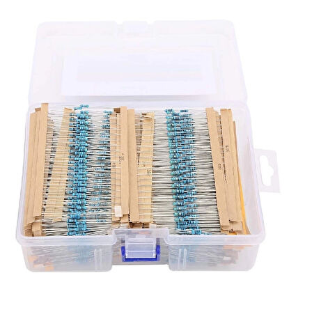 Direnç Seti 1/4W Metal Film %1 20'Şerli 2600 Adet 130 Çeşit Şeffaf Çantada