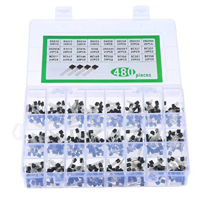 480 Adet Transistör Seti TO-92 Kılıf 24 Çeşit - Kutulu