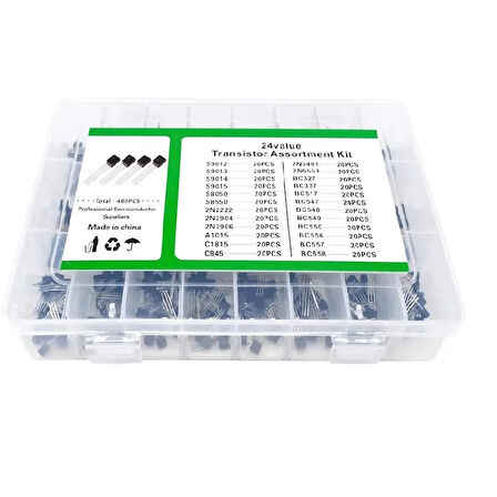 480 Adet Transistör Seti TO-92 Kılıf 24 Çeşit - Kutulu