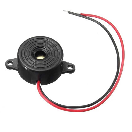 3-24V Devreli 22.6mm Kulaklı Buzzer - Siyah