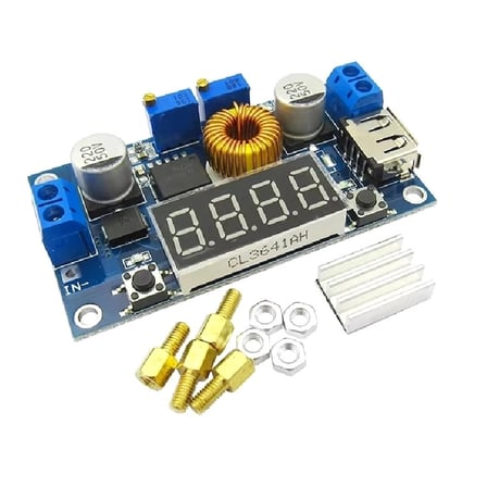 XL4015 75W 5A DC-DC Voltmetre Ekranlı (4Digits) Voltaj Düşürücü Modül(Usb Çıkışlı)