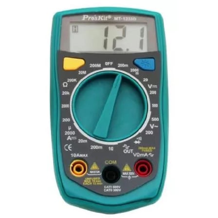 Proskit MT-1233D Multimetre Mini Cep El Tipi Voltmetre Ampermetre AC DC Voltaj Akım Direnç Diyot Buzzer Kara Dalga Sinyal