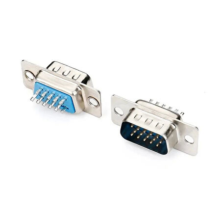 15 Pin Erkek D-Sub VGA Konnektör Fiş Lehimli