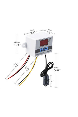 XH-W3005 AC 220V Dijital Nem Kontrol Cihazı 120W Güç Kuluçka Depo Oda Sera Havalandırma