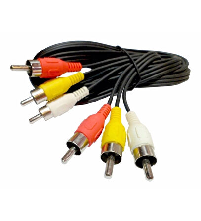 3RCA TO 3RCA TOS GÖRÜNTÜ SES KABLOSU ERKEK ERKEK SCART TV
