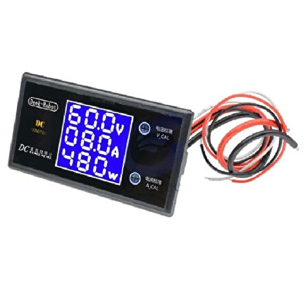 Dc 0-100V 10A Digital Voltmetre Ampermetre ve Wattmetre Deekrobot 0-1000W Mavi LCD