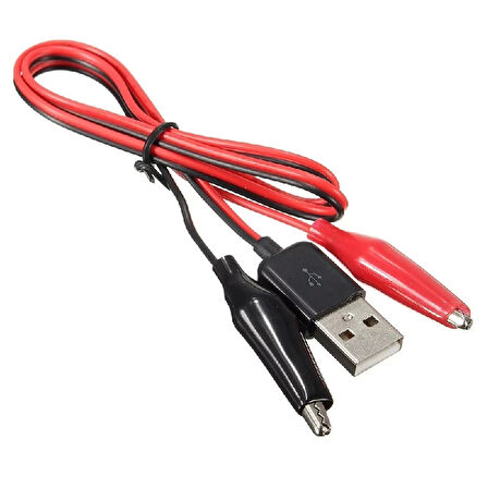 Usb Erkek Krokodil Çevirici Kablo - 5V Kaynak Test Kablosu 60Cm Max 2A