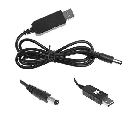 USB-Barrel Jack Voltaj Yükseltici (Giriş 5V, Çıkış 12V)