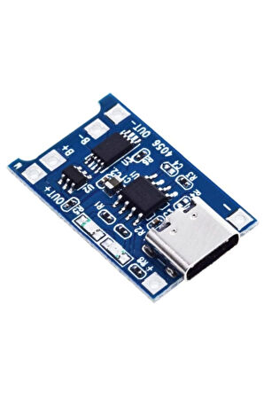 TP4056 Korumalı Lityum Pil Şarj Devresi Type C Usb Batarya