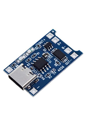 TP4056 Korumalı Lityum Pil Şarj Devresi Type C Usb Batarya