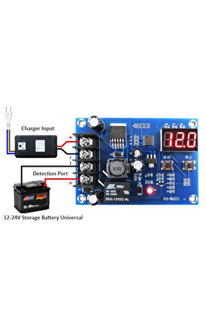 XH-M603 Jel Akü ve Lityum Pil Uyumlu Şarj Kontrol Devresi 12-24V