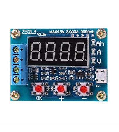 Akü Pil Kapasite Test Cihazı - 18650 Lion Batarya Deşarj ZB2L3