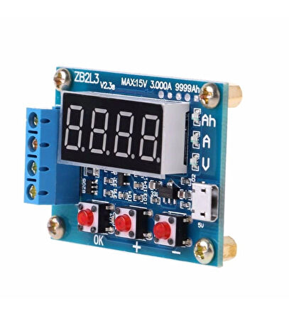 Akü Pil Kapasite Test Cihazı - 18650 Lion Batarya Deşarj ZB2L3