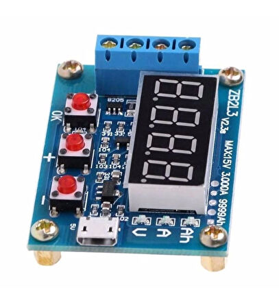 Akü Pil Kapasite Test Cihazı - 18650 Lion Batarya Deşarj ZB2L3