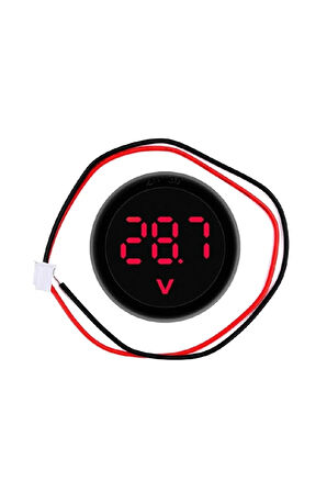 Voltmetre DC 4-100V Led Dijital Ekran Dairesel - Kırmızı