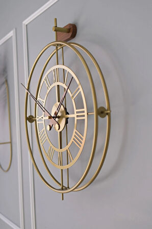 Romera Classic Exclusive (GOLD) , Modern Dekoratif Metal Duvar Saati