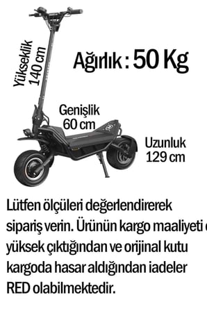 Rovoron R7 Elektrikli Scooter 3.000 Watt  65 Km/s Menzil 120 Km Siyah