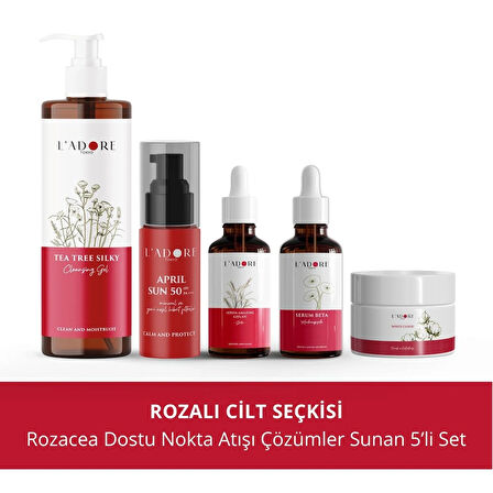 Rozalı Cilt Seçkisi - Tea Tree Cleansing Jel + Azelaik Serum + Beta Serum + White Cloud Krem + SPF50