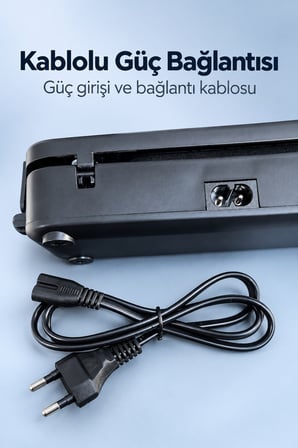 Poşet Ağzı Kapatma ve Vakumlama Makinesi Siyah