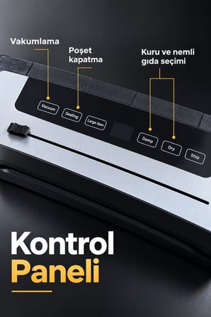 Vakum Paketleme Makinesi Sürgülü Kesicili Poşet Kapatma Cihazı (Kopya)