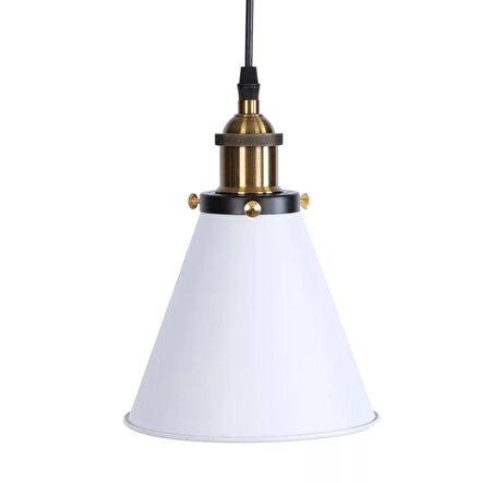 Retro Beyaz Tekli Sarkıt Avize Rustik Avize 18 Cm