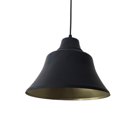 Retro Metal Sarkıt Avize Rustik Tekli Sarkıt Siyah İçi Sarı 