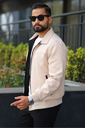 Polo Yaka Baharlık Süet Ceket