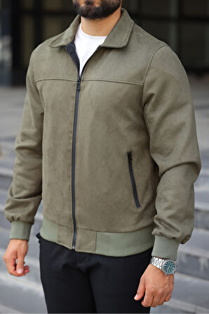Polo Yaka Baharlık Süet Ceket