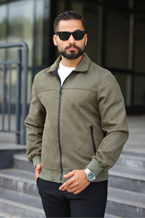 Polo Yaka Baharlık Süet Ceket