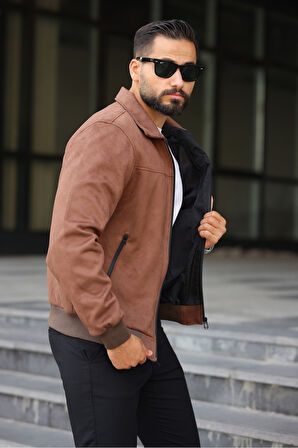 Polo Yaka Baharlık Süet Ceket