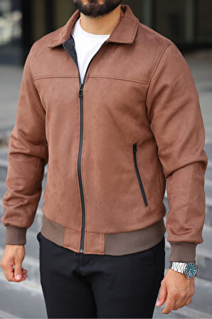 Polo Yaka Baharlık Süet Ceket