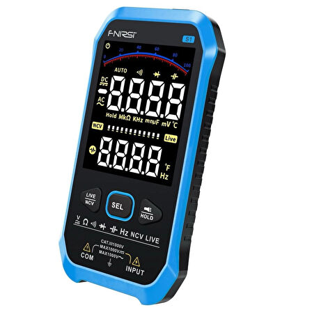 FNIRSI S1 Dijital Multimetre Otomatik Ölçüm 9999 TRMS Sayımı