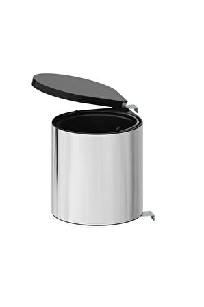 S-2253-SS Paslanmaz Çelik Çöp Kovası Otomatik Kapak 10 Litre