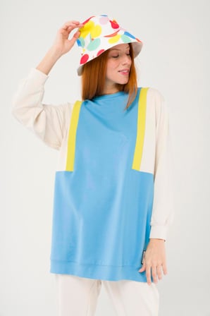 S-3992 Colorblock Oversize Sweatshirt Takım
