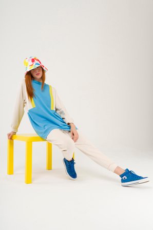 S-3992 Colorblock Oversize Sweatshirt Takım