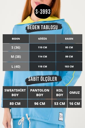 S-3992 Colorblock Oversize Sweatshirt Takım