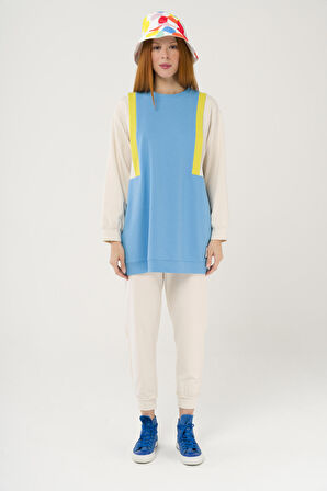 S-3992 Colorblock Oversize Sweatshirt Takım