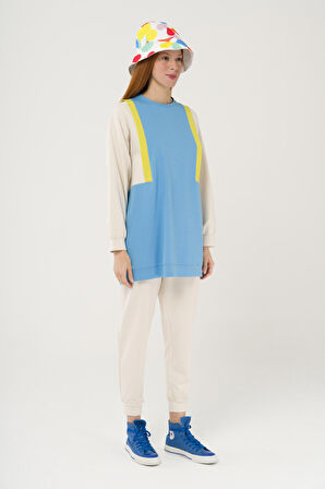 S-3992 Colorblock Oversize Sweatshirt Takım