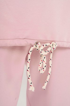 S-3993 Pamuk Kumaş Garnili Kanguru Cep Detaylı Oversize Sweatshirt Takım
