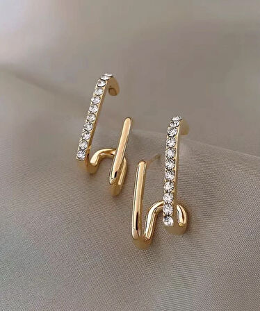 Zarif Kıvrımlı Küpe