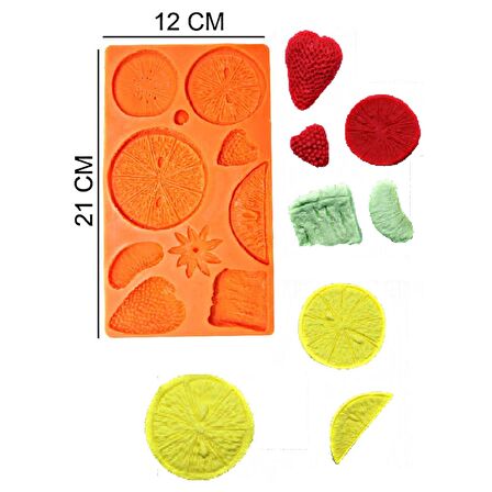 Limon Çilek Silikon Şeker Hamuru, Sabun, Mum Kalıp