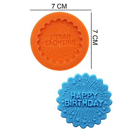 Happy Birthday Silikon Şeker Hamuru, Sabun, Mum Kalıp