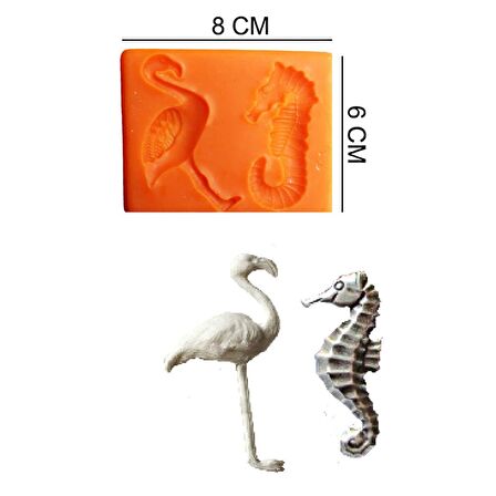 Flamingo Denizatı Silikon Şeker Hamuru, Sabun, Mum Kalıp